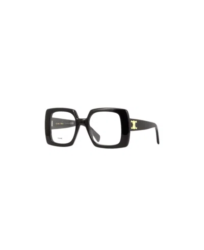 Celine Logo Brand Mirror Leg Glasses In Black