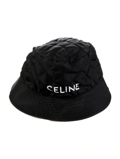 Pre-owned Celine Logo Bucket Hat In Black