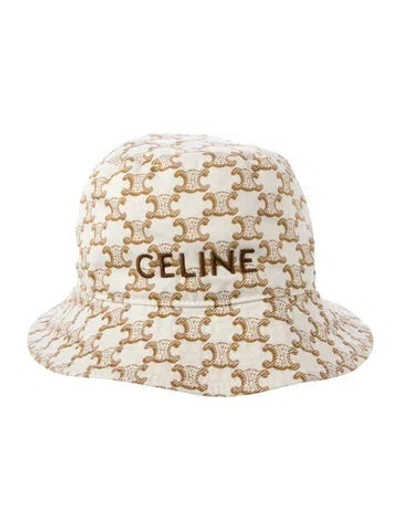 Pre-owned Celine Logo Bucket Hat In Neutral