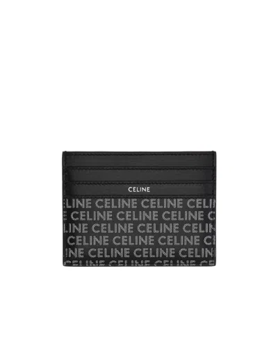 Celine Logo Card Bag In Black