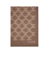 Celine Logo Cashmere Blanket In Brown
