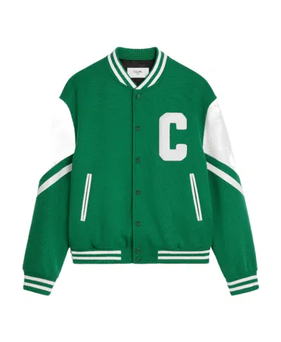 Celine Logo Casual Jacket In Green