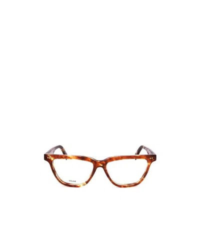 Celine Logo Cat's Eye Flat Lens In Brown