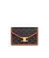 Celine Logo Chain Wallet In Brown
