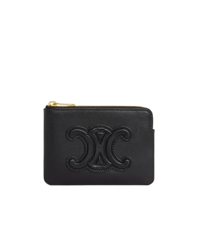 Celine Logo Change Card Bag In Black