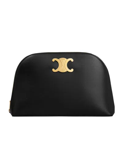 Celine Logo Clutch In Black