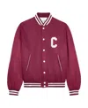 Celine Logo Collar Baseball Jacket In Red