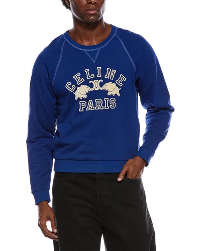 Celine Logo Crewneck Sweatshirt In White