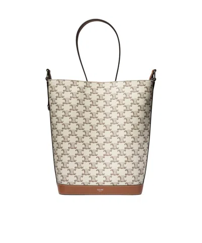 Celine Logo Cross-body Bag In Nude