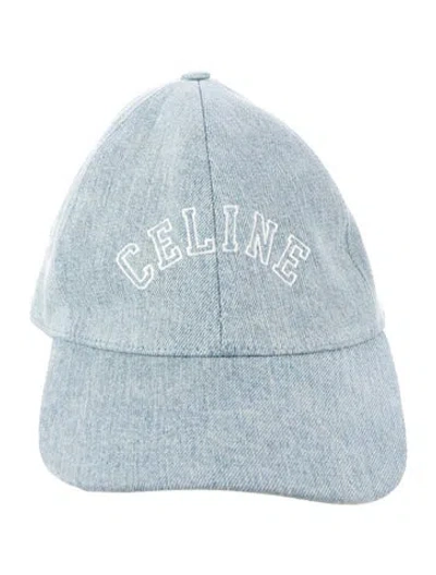 Pre-owned Celine Logo Denim Baseball Cap In Blue