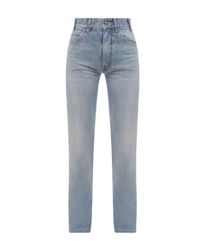 Celine Logo Denim Pants In Blue