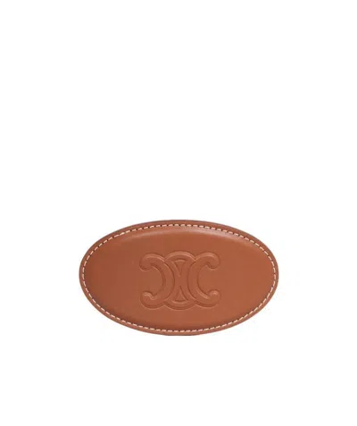 Celine Logo Details Hairpin In Brown