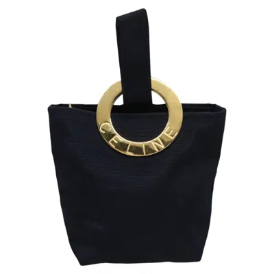 Pre-owned Celine Céline Logo Du Cercle Black Synthetic Clutch Bag ()