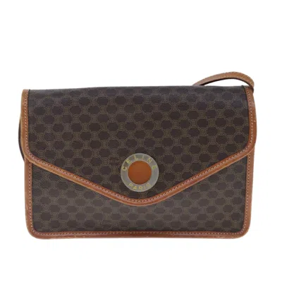 Pre-owned Celine Céline Logo Du Cercle Brown Canvas Shoulder Bag ()