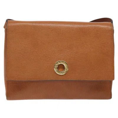 Pre-owned Celine Céline Logo Du Cercle Brown Leather Shoulder Bag ()