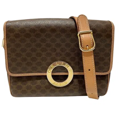 Pre-owned Celine Logo Du Cercle Canvas Shoulder Bag () In Brown