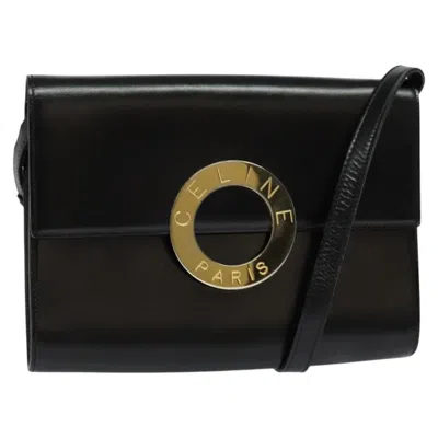 Pre-owned Celine Logo Du Cercle Leather Shoulder Bag ()