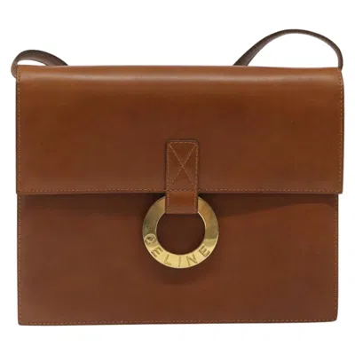 Pre-owned Celine Logo Du Cercle Leather Shoulder Bag ()