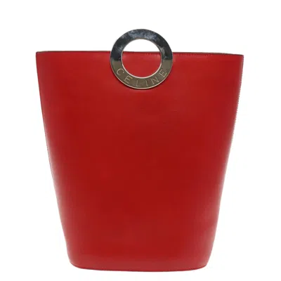 Pre-owned Celine Céline Logo Du Cercle Red Leather Shoulder Bag ()