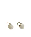 Celine Logo Earrings In Beige/gold