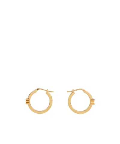 Celine Logo Earrings In Gold