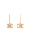 Celine Women Rhinestone Earrings In Yellow