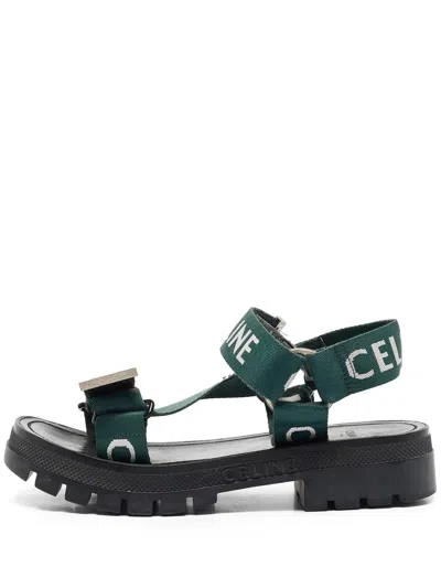 Pre-owned Celine Logo-embellished Flat Sandals