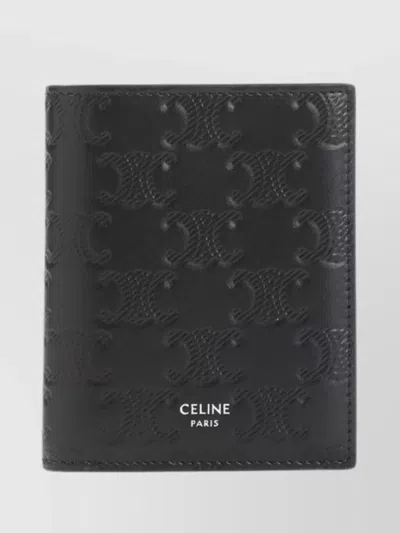 Celine Logo Embossé Compact Wallet With Zip Pocket
