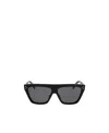 Celine Logo-embossed Oversize-frame Sunglasses In Gray