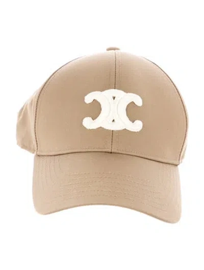 Pre-owned Celine Logo Embroidered Baseball Cap. In Brown