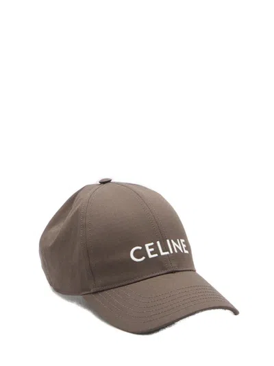 Celine Logo Embroidered Baseball Cap In Eh Ebene