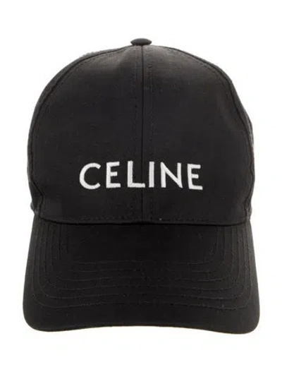 Pre-owned Celine Logo Embroidered Cap In Black