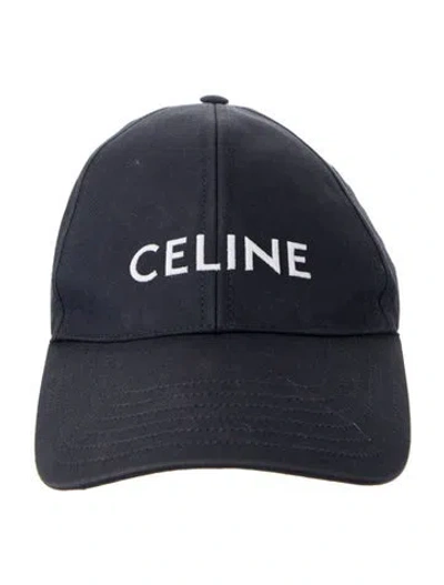 Pre-owned Celine Logo Embroidered Cap In Blue