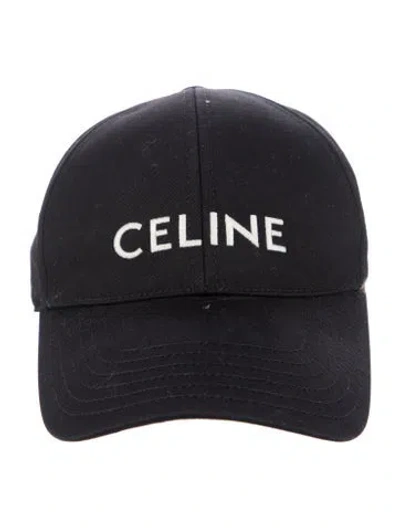 Pre-owned Celine Logo Embroider-embellished Baseball Cap In Black/white