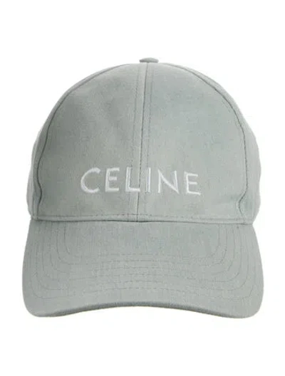 Pre-owned Celine Logo Embroider-embellished Denim Baseball Cap In Blue/white