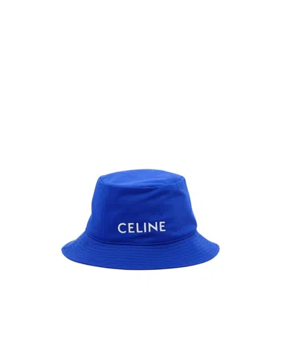 Celine Logo Fisherman's Hat In Blue