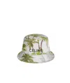 Celine Bucket Hat With Drawstring In Cotton Gabardine In Multicolor