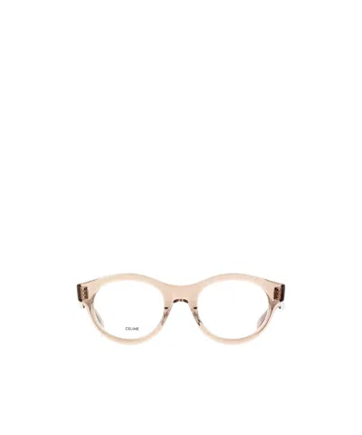 Celine Logo Flat Mirror In Nude