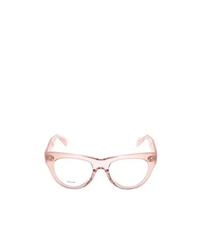 Celine Logo Flat Mirror In Pink