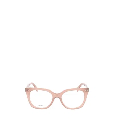 Celine Logo Flat Mirror In Pink