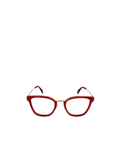 Celine Logo Flat Mirror In Red