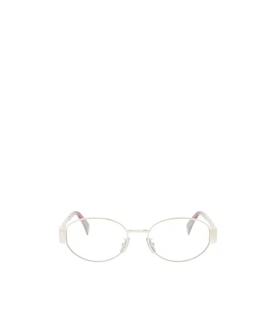 Celine Logo Flat Mirror In White