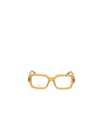 Celine Logo Flat Mirror In Yellow