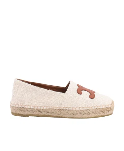 Celine Logo Flat Shoes In Nude