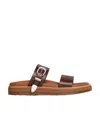 Celine Toe Open Flat Sole Sandals In Brown