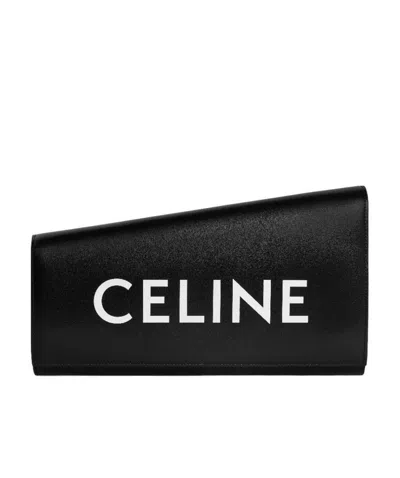 Celine Logo Hand-held Bag In Black