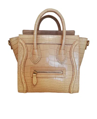 Celine Logo Handbag In Brown