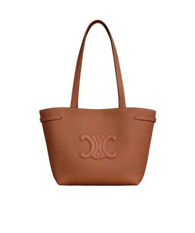 Celine Logo Handbag In Brown