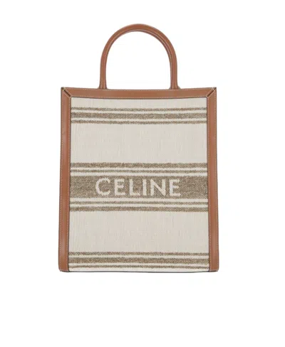 Celine Logo Handbag In Nude
