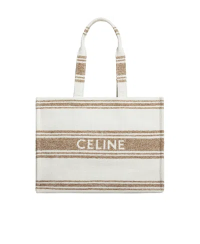 Celine Logo Handbag In White